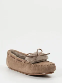 – Mokassin-Hausschuh aus Veloursleder taupe*Thies