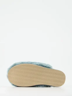 Damen Thies – Pantoffeln aus Lammfell in Blaugrau