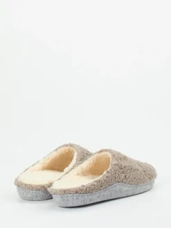 Damen Thies – Pantoffeln aus Textil in Beigegrau