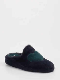 Damen Thies – Pantoffeln aus Textil in Dunkel