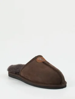 Herren Thies – Pantoffeln aus Veloursleder dunkel