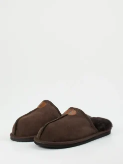 Herren Thies – Pantoffeln aus Veloursleder dunkel