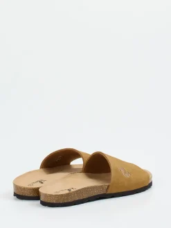 Damen Thies – Pantolette aus Velourslederoptik Cognac