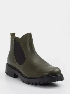 Damen Think – Chelsea Boots aus Kalbleder Oliv