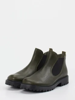 Damen Think – Chelsea Boots aus Kalbleder Oliv