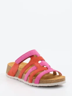 Damen Think – Pantolette aus Veloursleder in Pink