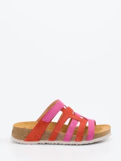 Damen Think – Pantolette aus Veloursleder in Pink