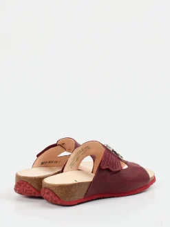 Damen Think – Pantolette aus Ziegenleder in Wein