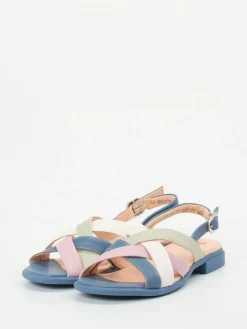 – Riemchensandalen aus Kalbleder in Pastell*Think Clearance