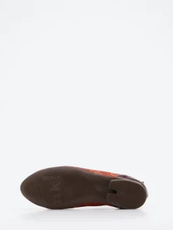 – Schnürboots aus geprägtem Leder Dunkelrot*Think Sale