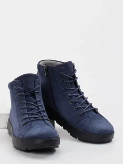 Damen Think – Schnürboots aus Veloursleder Dunkel