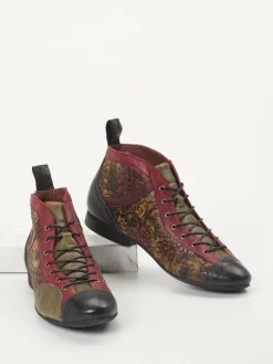 Damen Think – Schnürstiefelette aus geprägtem Leder