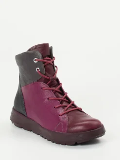 Damen Think – Schnürstiefeletten aus Ziegenleder Brombeer