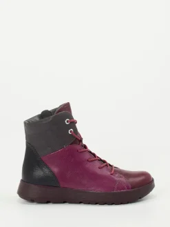 Damen Think – Schnürstiefeletten aus Ziegenleder Brombeer