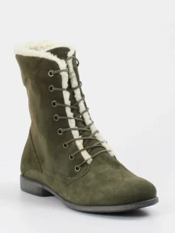 – Stiefeletten aus Veloursleder oliv*Think Outlet