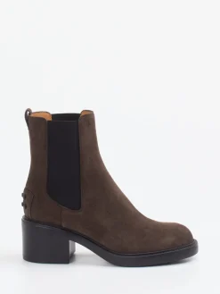 Damen Tod's – Chelsea Boots aus Veloursleder Dunkel