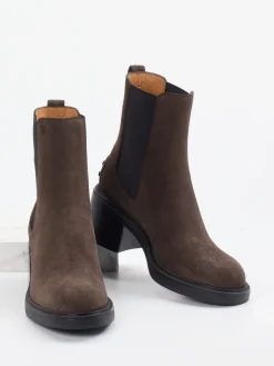 Damen Tod's – Chelsea Boots aus Veloursleder Dunkel