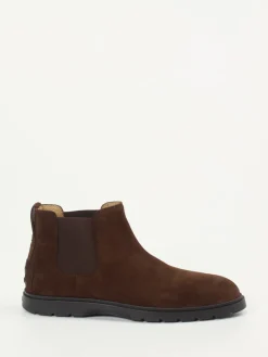 Herren Tod's – Chelsea Boots aus Veloursleder dunkel