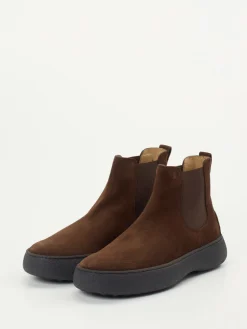 Herren Tod's – Chelsea Boots aus Veloursleder schoko