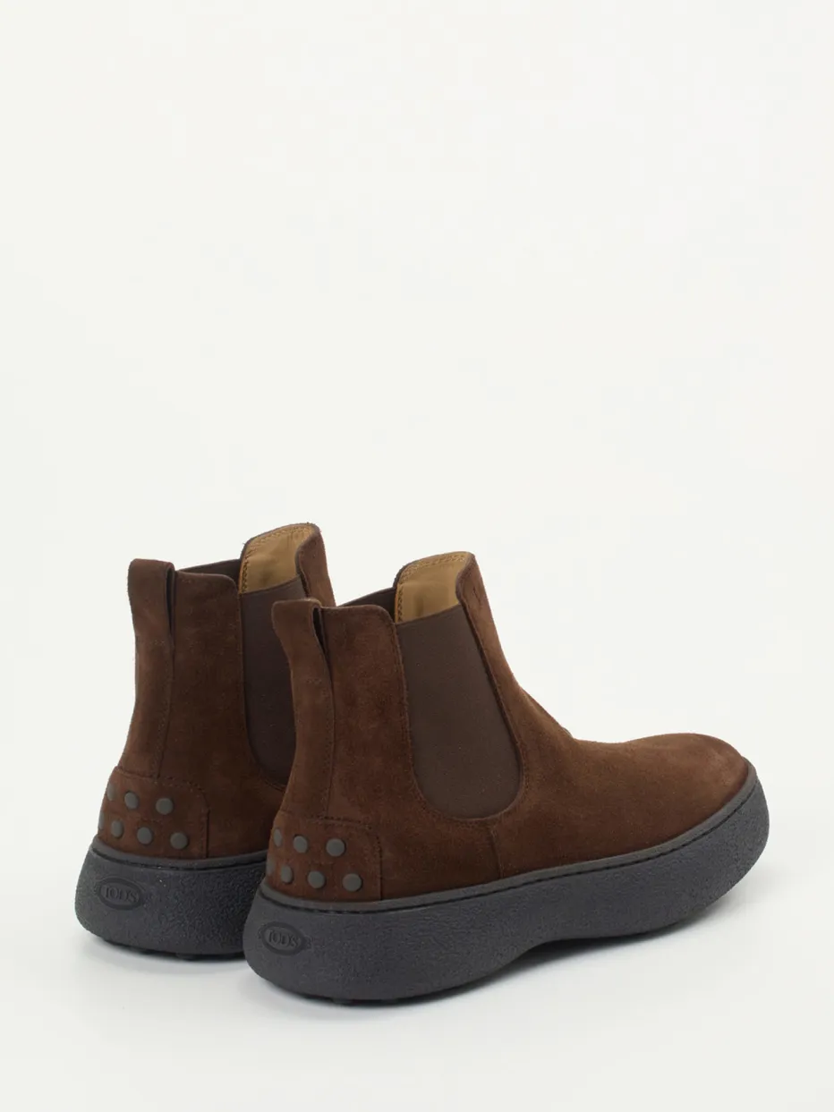 Herren Tod's – Chelsea Boots aus Veloursleder schoko
