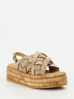 – Keilsandalette aus Flechtleder in Sandbeige*Tod's New