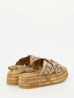 – Keilsandalette aus Flechtleder in Sandbeige*Tod's New