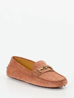 Damen Tod's – Loafer aus Veloursleder in Terrakotta