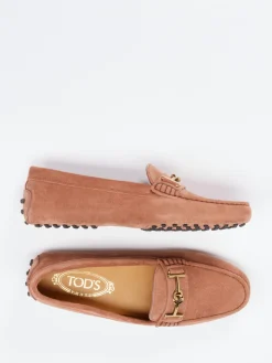 Damen Tod's – Loafer aus Veloursleder in Terrakotta