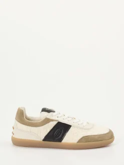 Damen Tod's – Low-Top-Sneaker aus Veloursleder und Teddytextil