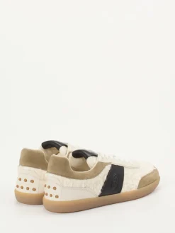 Damen Tod's – Low-Top-Sneaker aus Veloursleder und Teddytextil