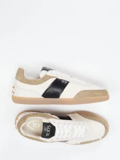 Damen Tod's – Low-Top-Sneaker aus Veloursleder und Teddytextil