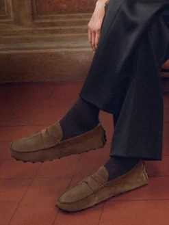 Herren Tod's – Penny Loafer aus Veloursleder Dunkel