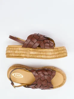 Damen Tod's – Plateau-Sandalen aus em Flechtleder