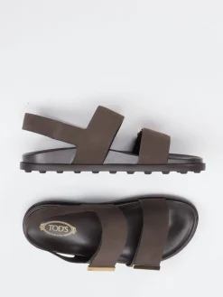 Damen Tod's – Riemensandalen aus Leder Dunkel