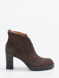 – Schnür-Booties aus Veloursleder Dunkel*Tod's Sale