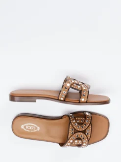 – Slides aus Kalbleder mit Nietenbesatz*Tod's Discount