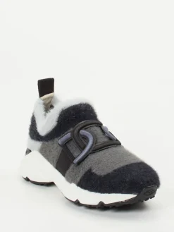 Damen Tod's – Slip-On-Sneaker aus Textil in Anthrazit