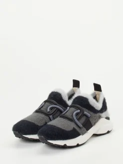 Damen Tod's – Slip-On-Sneaker aus Textil in Anthrazit