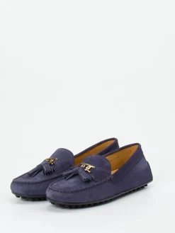 Damen Tod's – Slipper aus Veloursleder in Dunkel