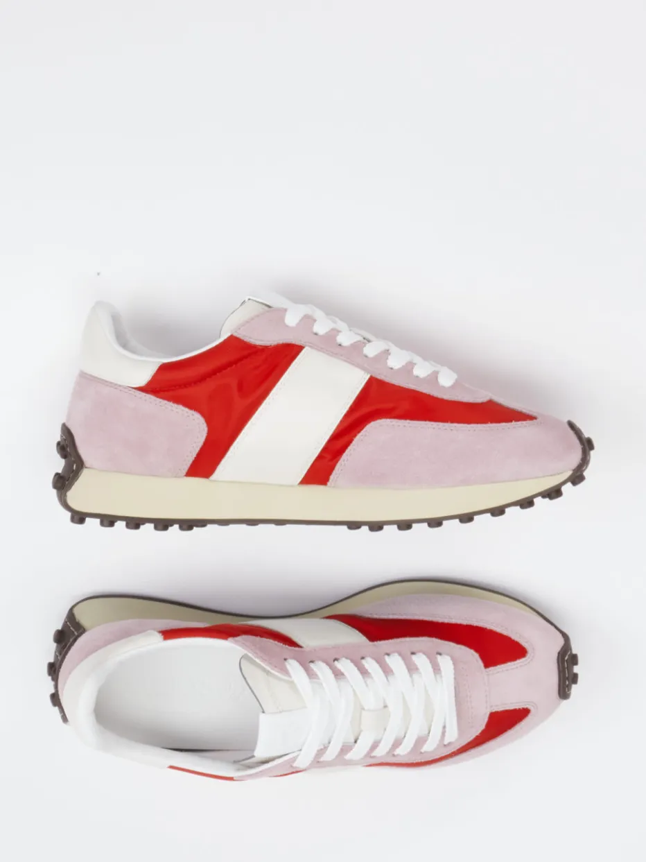 Damen Tod's – Sneaker aus Veloursleder und Textil Rosé