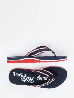 Damen Tommy Hilfiger – Zehentrenner aus Textil Dunkel