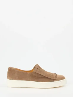 Damen Truman's – Fransen-Loafer aus Veloursleder Sand