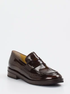 Damen Truman's – Loafer aus Hochglanzleder Dunkel