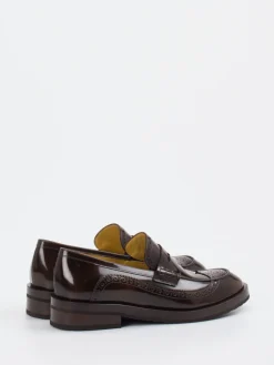 Damen Truman's – Loafer aus Hochglanzleder Dunkel
