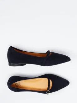 Damen Truman's – Mary Jane Ballerinas aus Veloursleder Dunkel