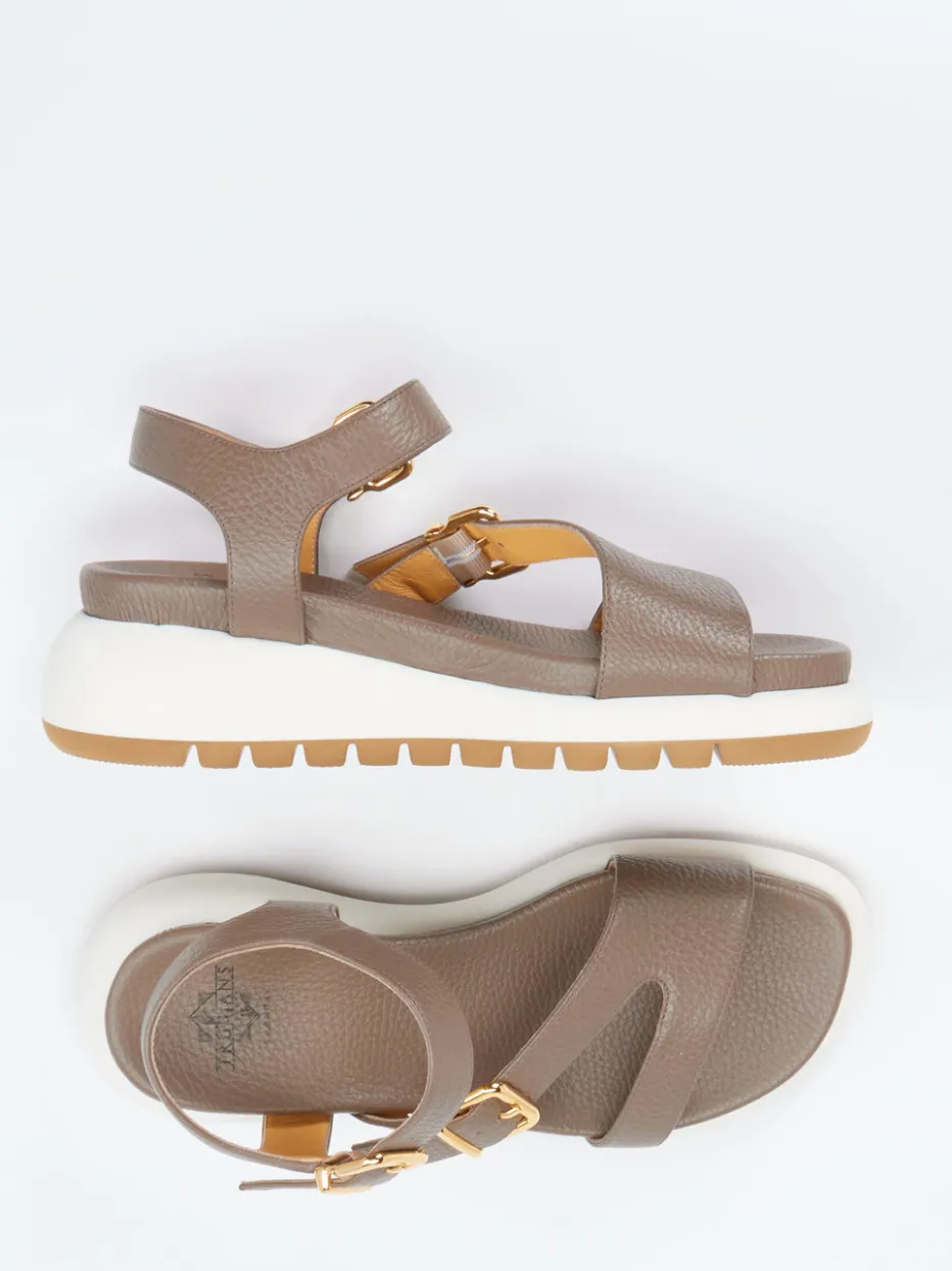 – Plateau-Sandalen aus Hirschleder taupe*Truman's Outlet