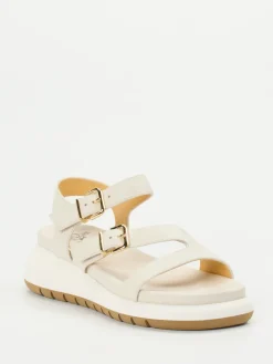 Damen Truman's – Plateau-Sandalen aus Hirschleder creme