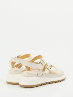 Damen Truman's – Plateau-Sandalen aus Hirschleder creme