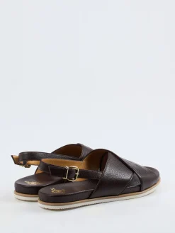 Damen Truman's – Riemensandale aus Hirschleder dunkel