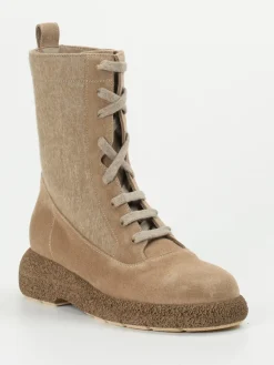 – Schnürboots aus Veloursleder sandbeige*Truman's Clearance